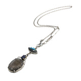 Enchanted Druzy Quartz and Gemstone Pendant Necklace A Symphony of Earth and Sky