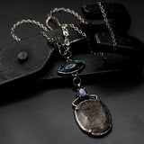 Enchanted Druzy Quartz and Gemstone Pendant Necklace A Symphony of Earth and Sky
