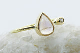 Pear-Shaped Opalescent Stone Ring in 18k Gold — product view 4