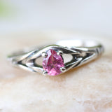 Sterling silver ring with stunning hand selected faceted ruby