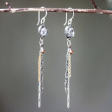 Herkimer diamond earring, drop earring, dangle earring, silver earring, rock crystal, rock crystal earring - Metal Studio Jewelry