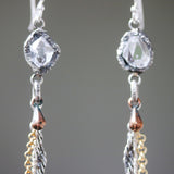 Herkimer diamond earring, drop earring, dangle earring, silver earring, rock crystal, rock crystal earring - Metal Studio Jewelry