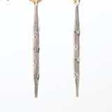 Silver hexagonal sticks with gold hoop earrings - Metal Studio Jewelry