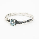 Blue topaz ring, dainty topaz ring, silver topaz ring, November birthstone ring, topaz engagement ring, topaz promise ring - Metal Studio Jewelry