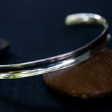 Modern simple cuff men bracelet sterling silver - Metal Studio Jewelry