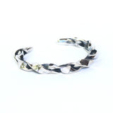 Sterling silver cuff bracelet twist and braid design - Metal Studio Jewelry