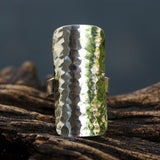 Adjustable ring, silver ring, large silver ring, silver shield ring, customizable ring, large ring, statement ring, boho ring - Metal Studio Jewelry