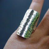 Adjustable ring, silver ring, large silver ring, silver shield ring, customizable ring, large ring, statement ring, boho ring - Metal Studio Jewelry