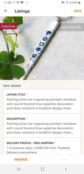 Silver point custom ordered pendant - Metal Studio Jewelry