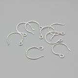 Sterling silver hammered earrings outside loop and ball, Ear Wires, 925 Sterling Silver, Ear Hooks, Simple Classic with 1.5mm ball - Metal Studio Jewelry