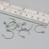 Sterling silver oxidized earrings outside loop and ball, Ear Wires, 925 Sterling Silver, Ear Hooks, Simple Classic with 1.5mm ball - Metal Studio Jewelry