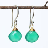 onyx earrings, green earrings, drop earrings, dangle earrings, silver earrings, gemstone earrings, birthstone earrings, boho earrings - Metal Studio Jewelry