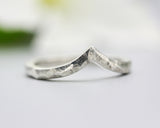 sterling silver crown design ring with hammer texture band, silver ring, silver wedding, Engagement Ring, promise ring, wedding ring