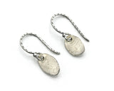 Sterling silver oval shape matte finished earrings