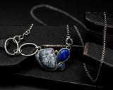 Agate pendant necklace with Lapis lazuli and labradorite gemstone