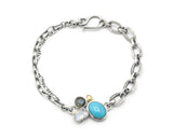 Blue Turquoise pendant bracelet with moonstone and labradorite gemstone