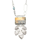 Maligano Jasper with silver leaf shape on sterling silver chain necklace