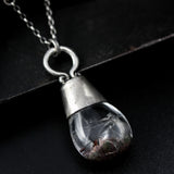 Rhodolite gardens quartz pendant necklace with tiny moonstone on the side on sterling silver chain