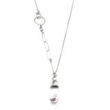 Rhodolite gardens quartz pendant necklace with oval Amethyst on the side on sterling silver chain