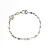 Black rutilated quartz pendant bracelet with green sapphire gemstone on sterling silver chain