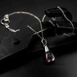 Rhodolite gardens quartz pendant necklace with princess Amethyst on the side on sterling silver chain