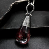 Rhodolite gardens quartz pendant necklace with princess Amethyst on the side on sterling silver chain