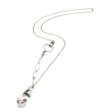 Rhodolite gardens quartz pendant necklace with oval Amethyst on the side on sterling silver chain