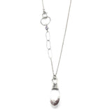 Cabochon Rhodolite gardens quartz pendant necklace with tiny round faceted amethyst on the side